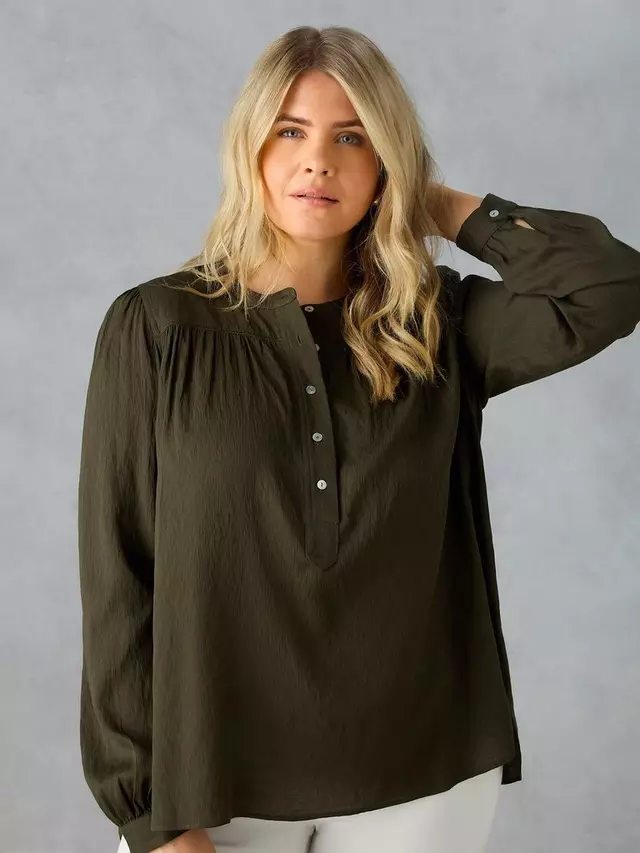 

Топ Live Unlimited Curve Nehru Collar, хаки