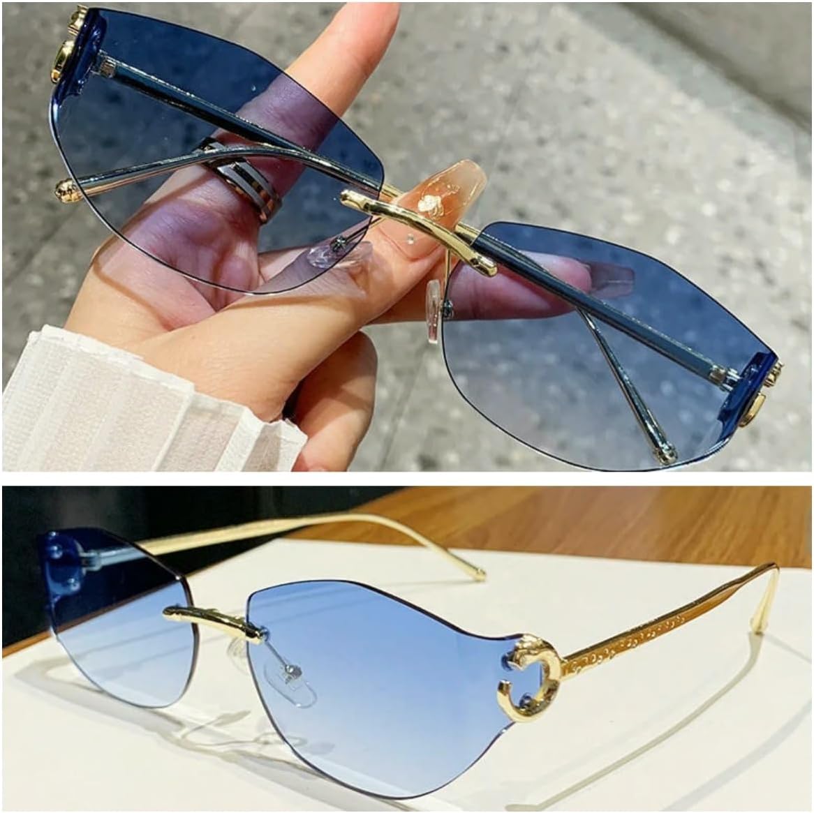 

Модные солнцезащитные очки, персонализированные солнцезащитные очки, многоугольные безрамочные солнцезащитные очки, трендовые солнцезащитные очки с защитой от УФ-излучения UV400 DMMWCX, Red