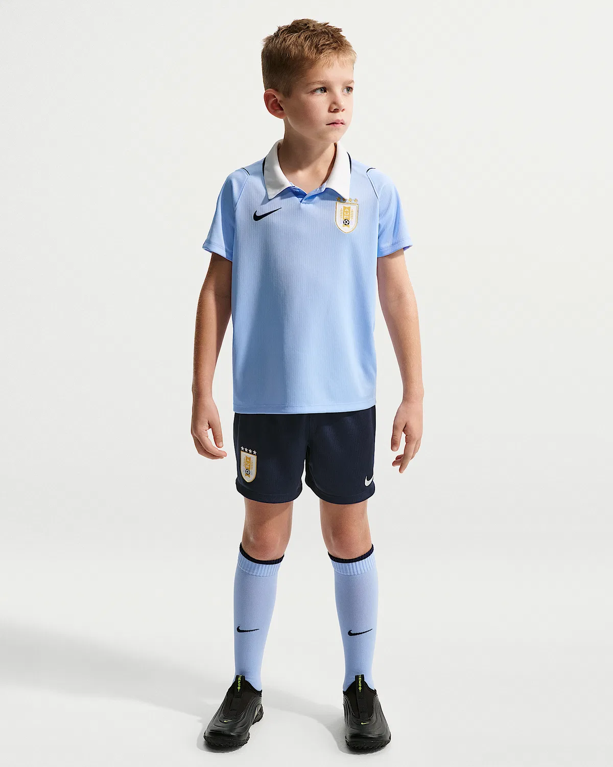 Детский футбольный комплект Nike Uruguay 2026 Stadium Home (3 предмета), Royal Tint/Obsidian
