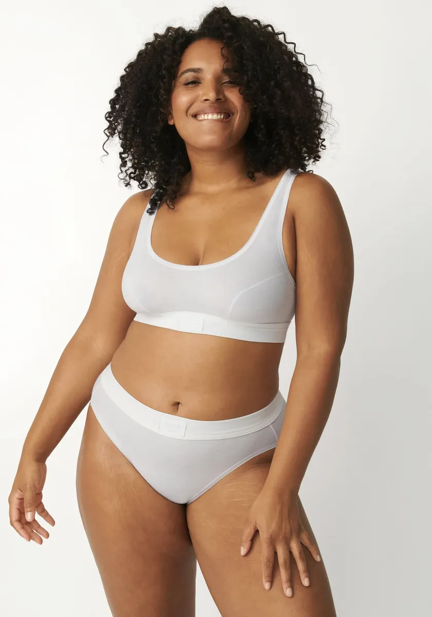 

Бюстье Sloggi "Double Comfort Top", топ-рубашка без косточек, крой майки, белый