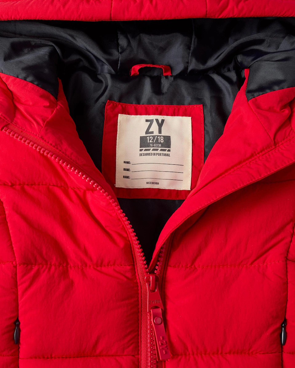 

Детская утепленная парка с капюшоном для мальчика Zippy, красный