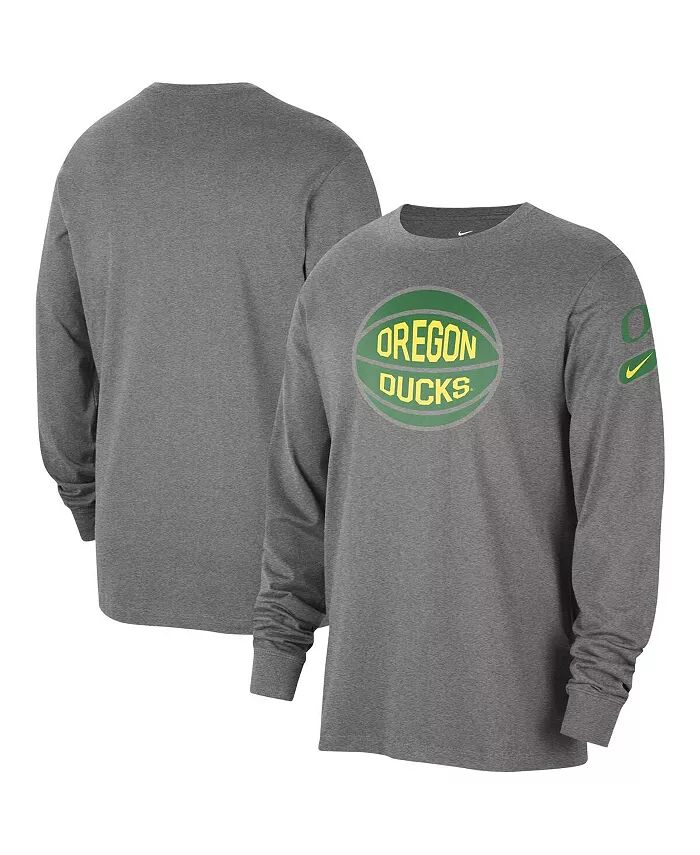

Мужская футболка с длинным рукавом Oregon Ducks Fast Break, цвет серый Nike