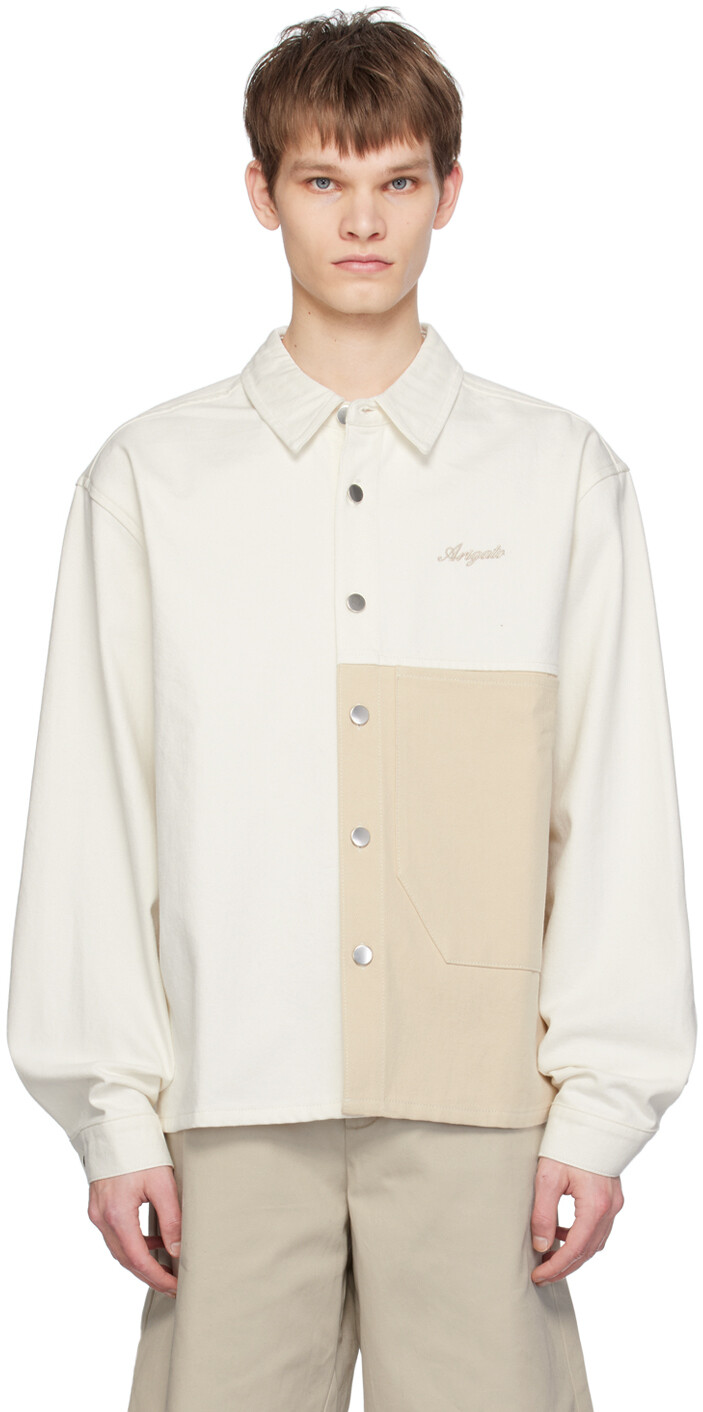 

Рубашка из денима в стиле Off-White & Beige Block Axel Arigato