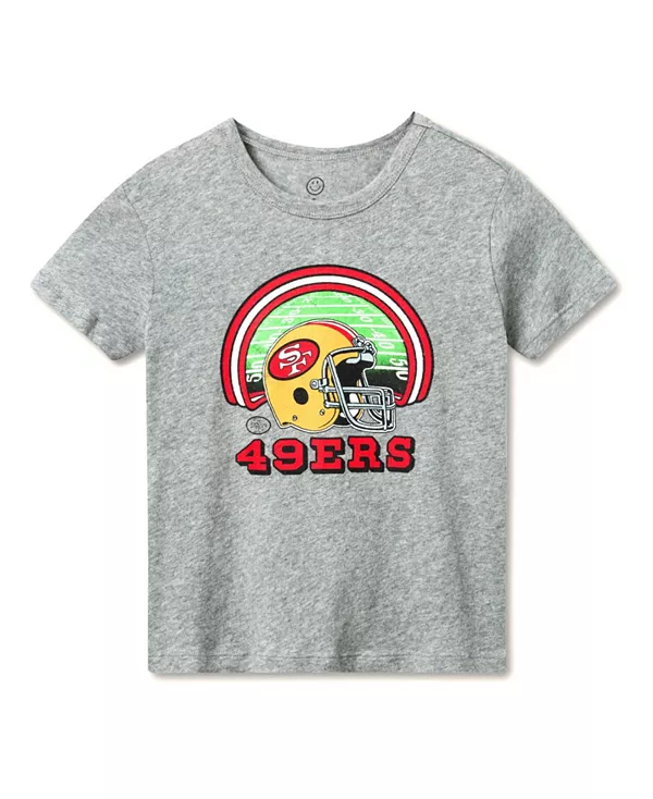 

Футболка унисекс с символикой команды NFL San Francisco 49ers - для малышей и взрослых. Junk Food Clothing, серый