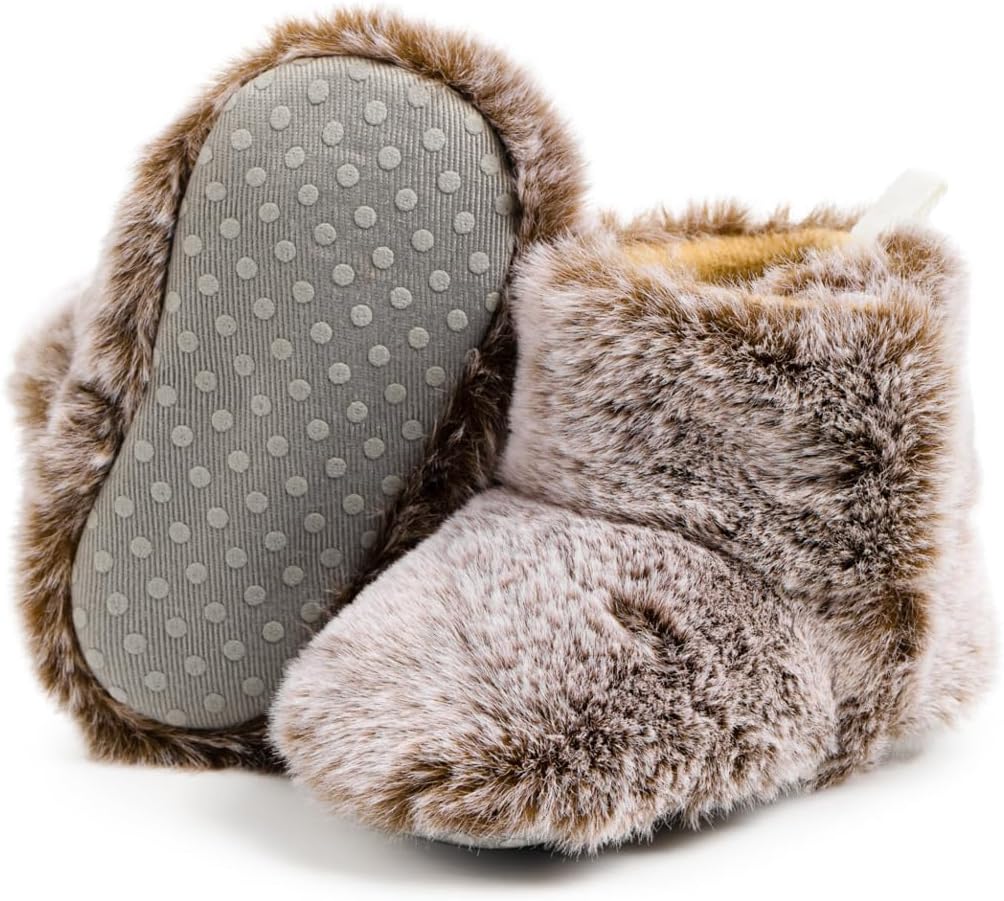 

Детские универсальные теплые ботинки с меховой подкладкой, мягкие, зимние для малышей, с нескользящей резиновой подошвой, зимние пинетки для малышей Zoolar, B5/Coffee