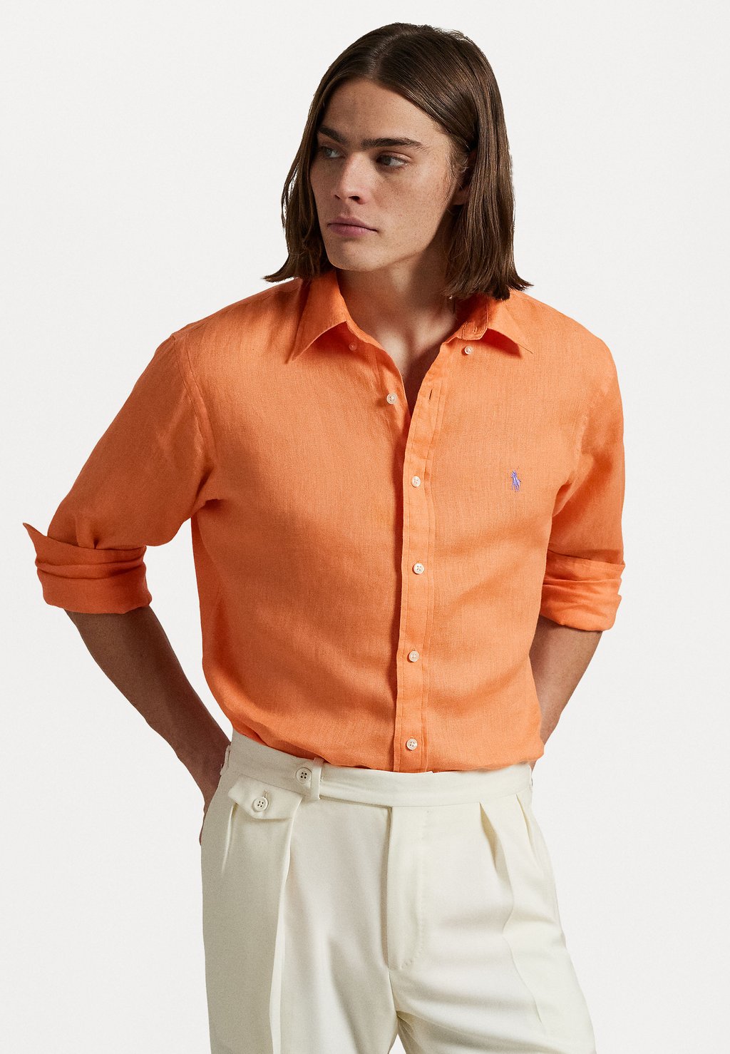 

Рубашка SLIM FIT LINEN SHIRT Polo Ralph Lauren, оранжевый