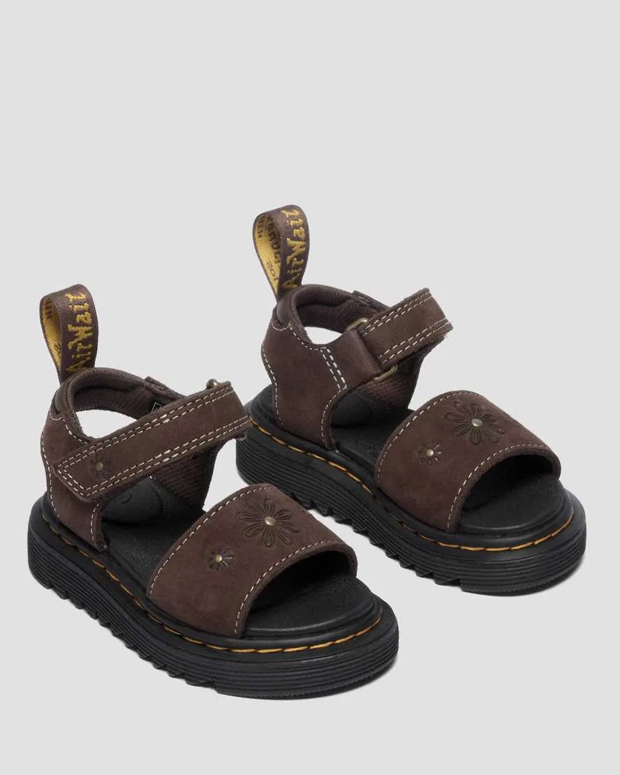 Детские сандалии Dr Martens Marlowe Flower, нубук, коричневый — фото 4