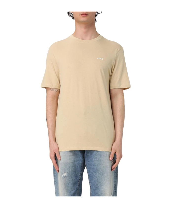 

Футболка с короткими рукавами и круглым вырезом Hugo, бежевый