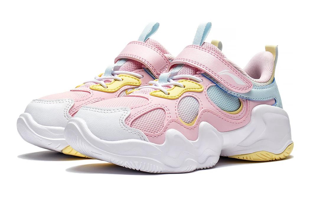 Низкие детские беговые кроссовки розовые голубые Kids' LINING YOUNG — фото 3