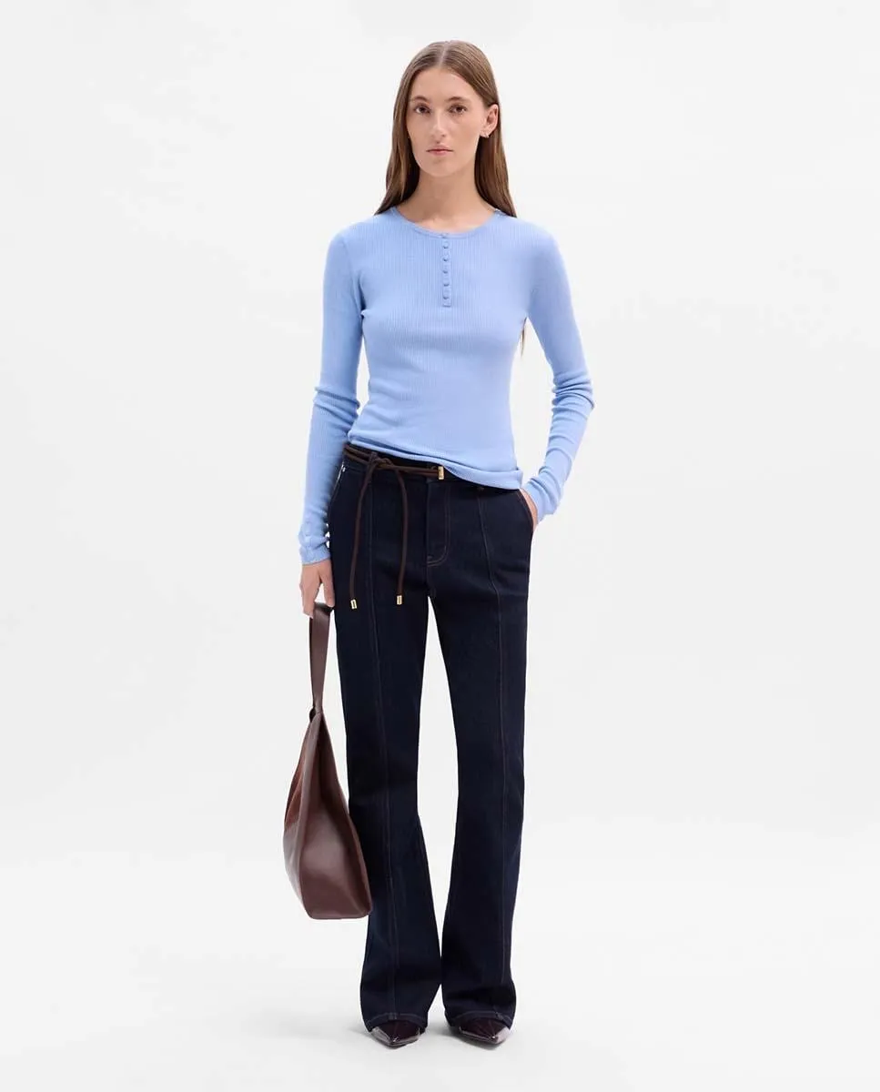 

Женский тонкий джемпер в стиле пекаря Simorra, синий