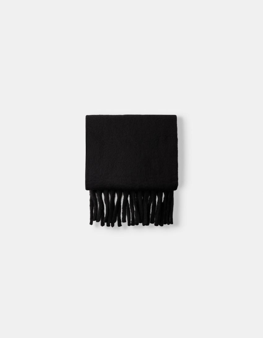 

Однотонный шарф Bershka, черный