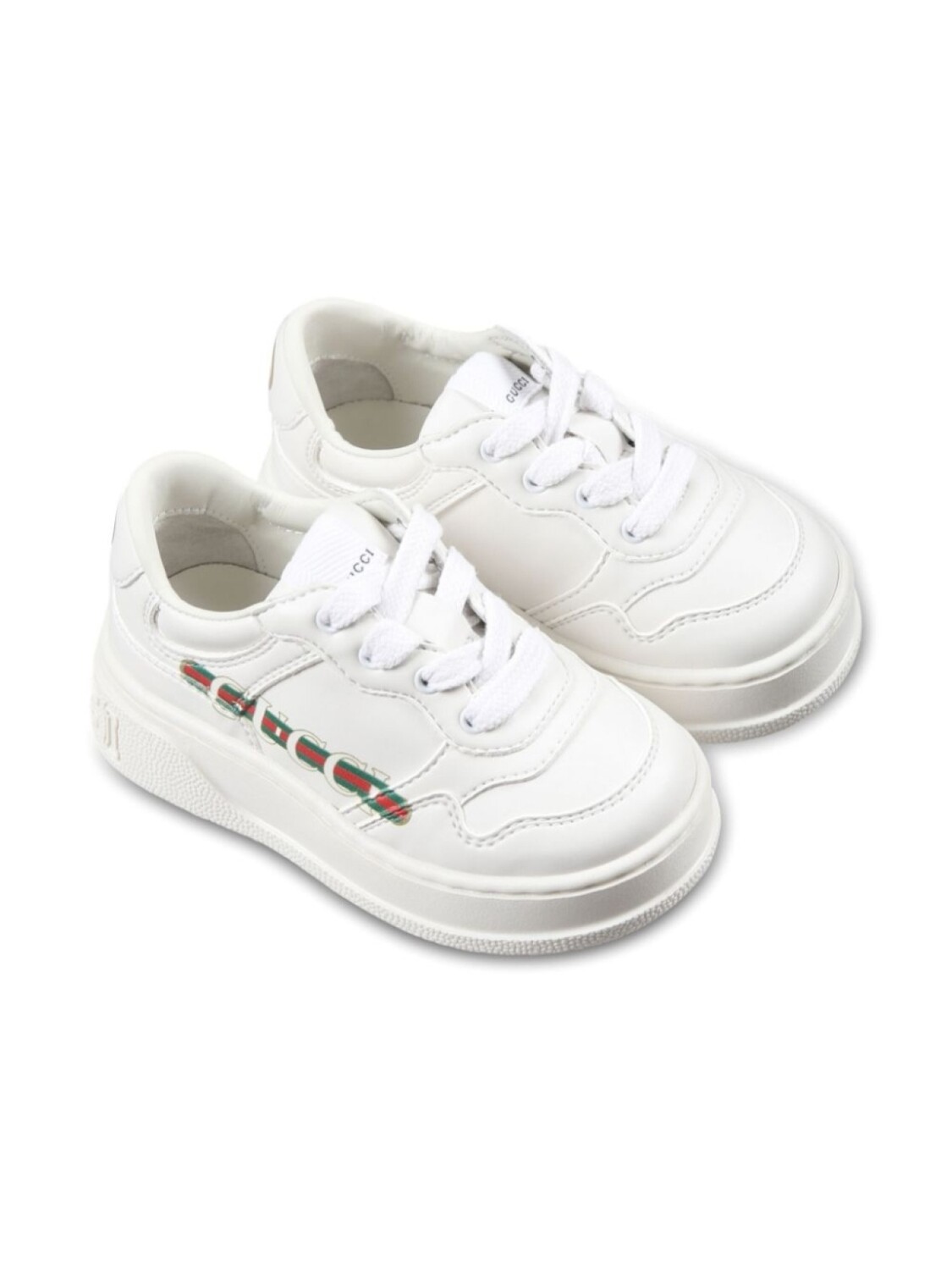 

Кроссовки Gucci Kids с веб-принтом, белый