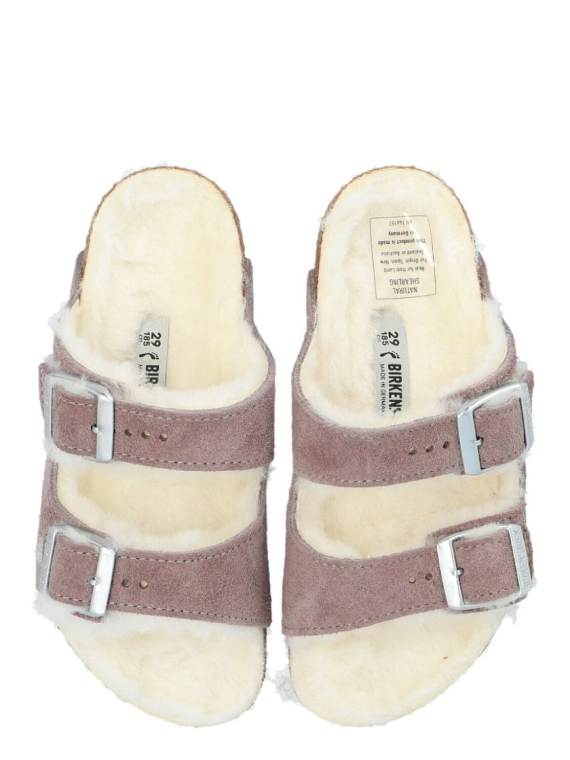 Birkenstock Kids сандалии из овчины Аризона, фиолетовый — фото 4