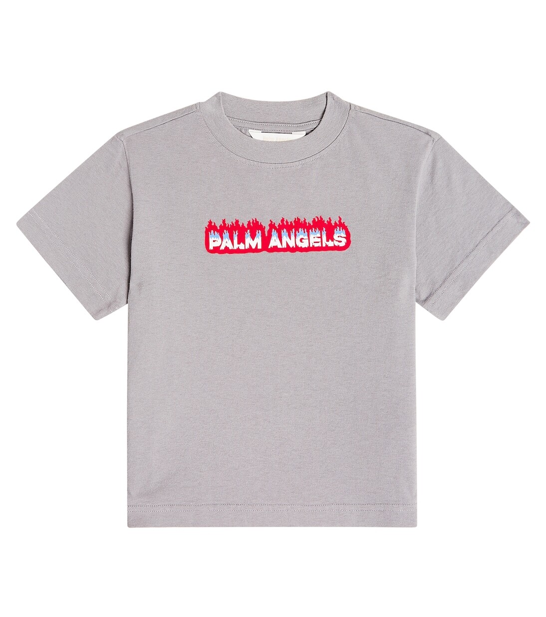 

Футболка из хлопкового джерси с логотипом Palm Angels Kids, серый