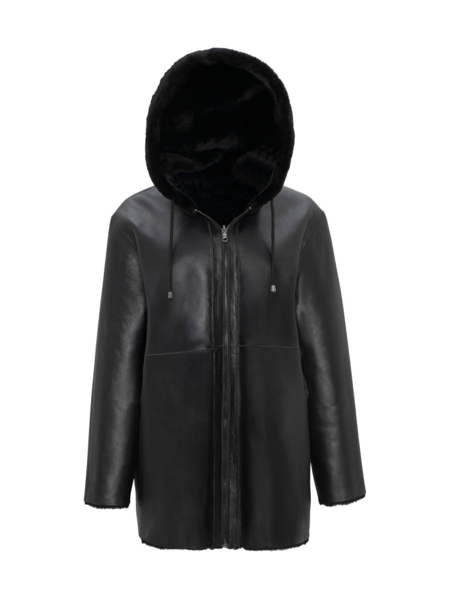 

Двусторонняя куртка из кожи и овчины Made For Generations WOLFIE FURS, черный