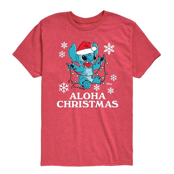 

Футболка Lilo & Stitch Aloha Christmas для мальчиков 8-20 Disney, Heather Red