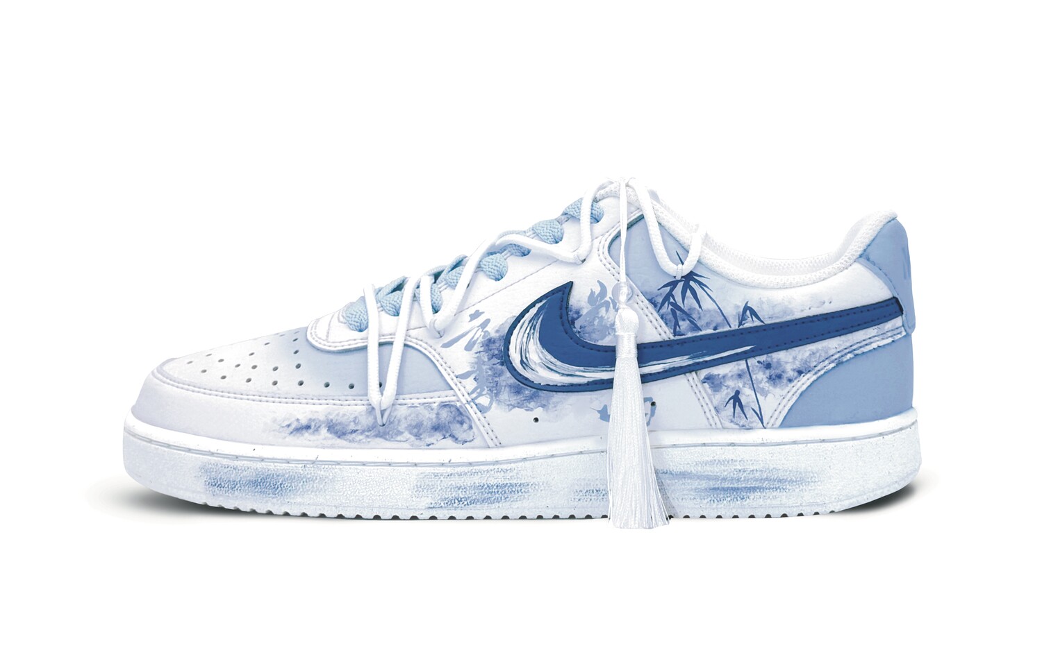 

Кроссовки Nike Court Vision 1 Skateboarding Shoes Men Low-top White/blue, синий/белый