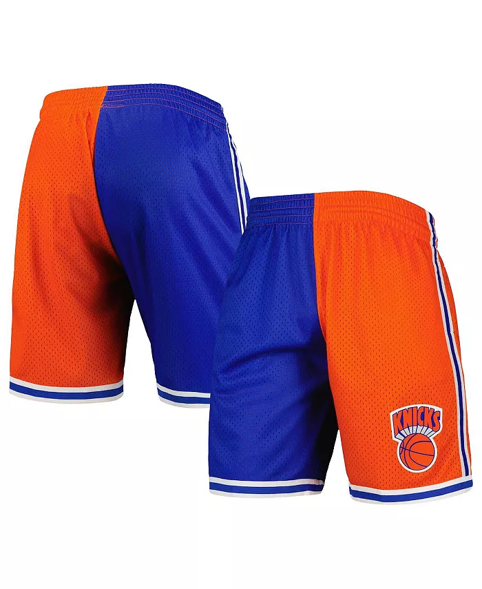 

Мужские шорты New York Knicks Hardwood Classics 1991 Split Swingman синего и оранжевого цветов Mitchell & Ness