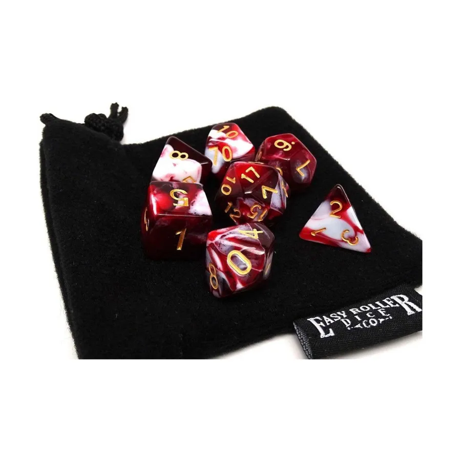 

Черная вишня с золотом (7), Dice - 7 Piece Poly Sets - Marble/Swirl (Easy Roller Dice)