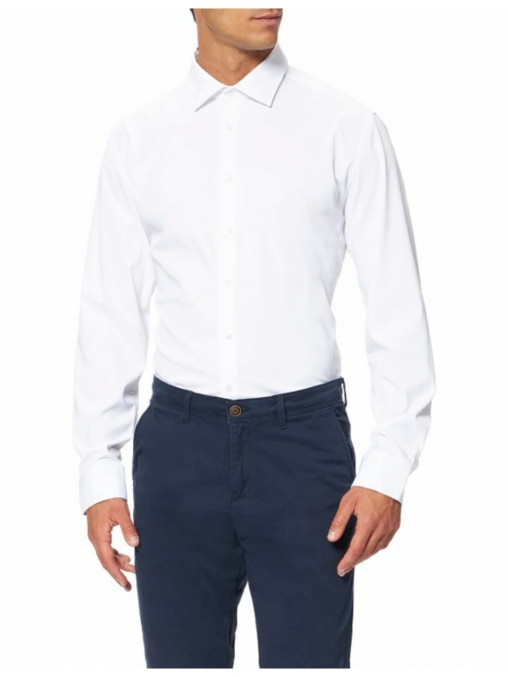 

Мужская деловая рубашка с длинными рукавами белого цвета Seidensticker