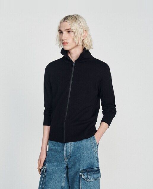 

Мужской кардиган на молнии Sandro, темно-синий