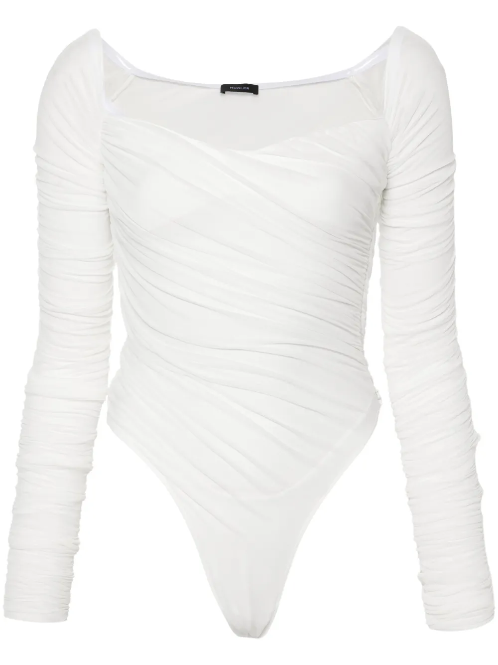 

Боди с открытыми плечами Mugler, белый