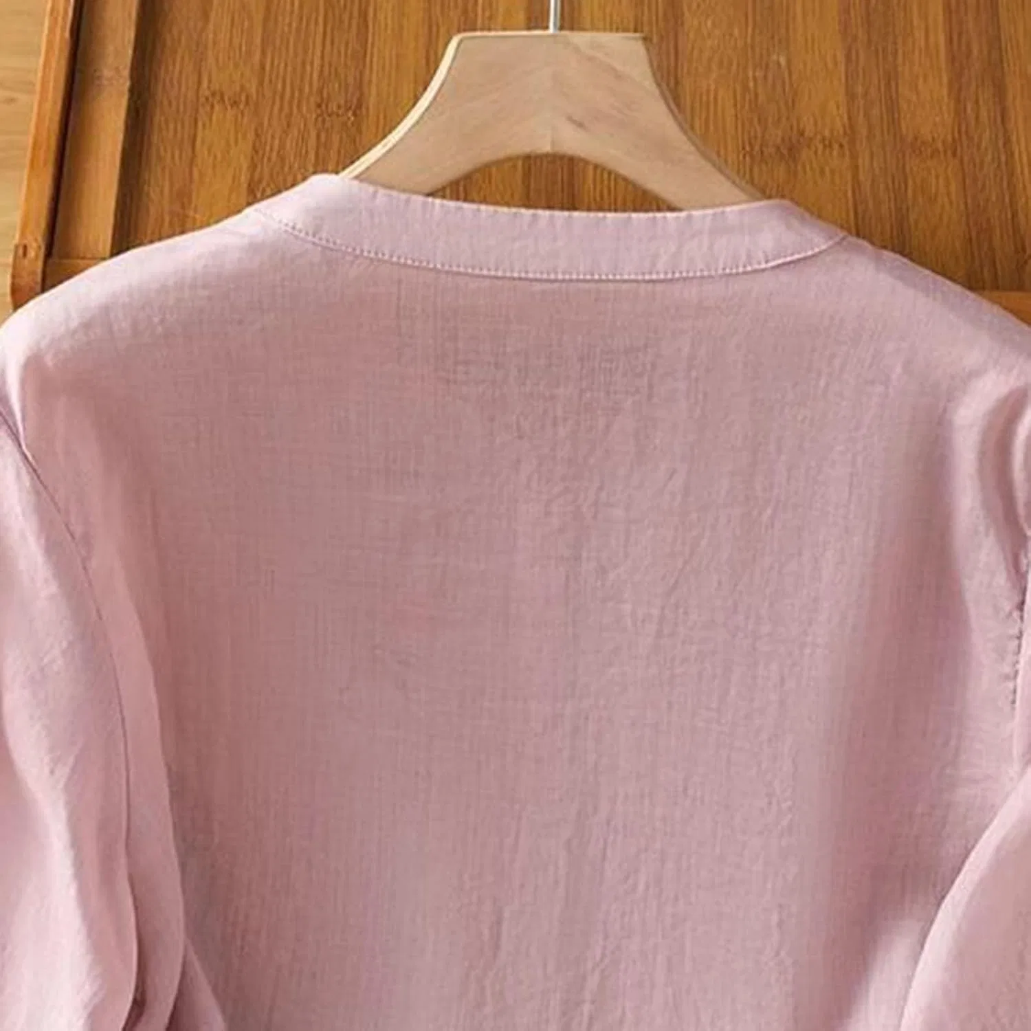 Блуза, полуприлегающая, Womens linen Shirts, фиолетовый — фото 2