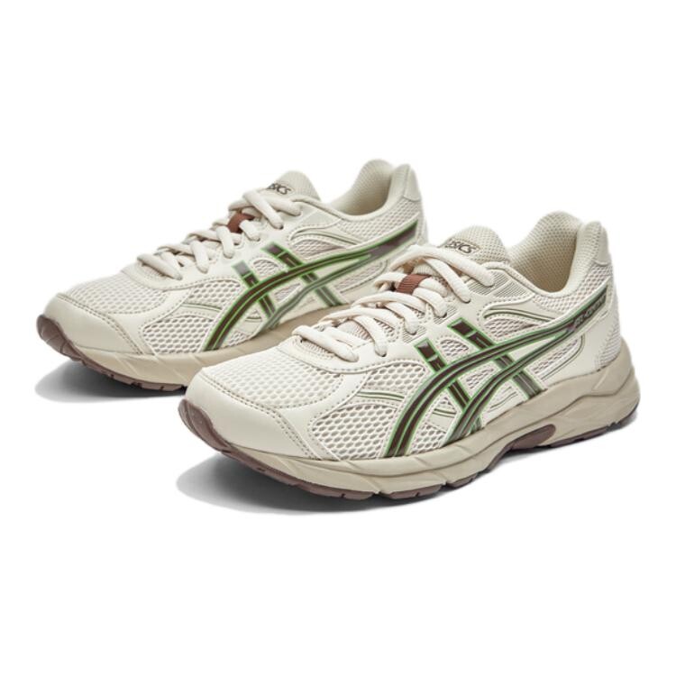 Кроссовки для детей, детские, низкие, бежевые/зеленые Asics, бежевый — фото 2