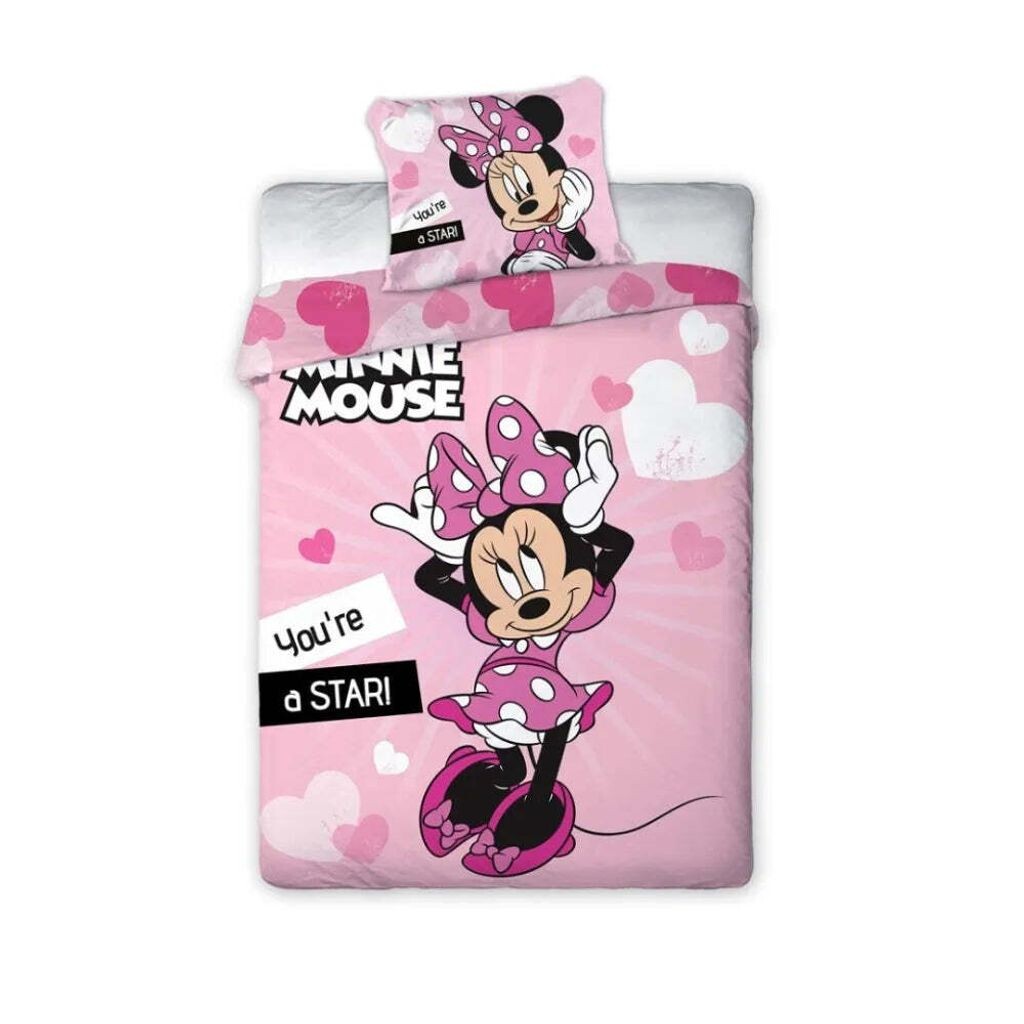 

Комплект детского постельного белья Disney Minnie Mouse из 2 предметов, розовый