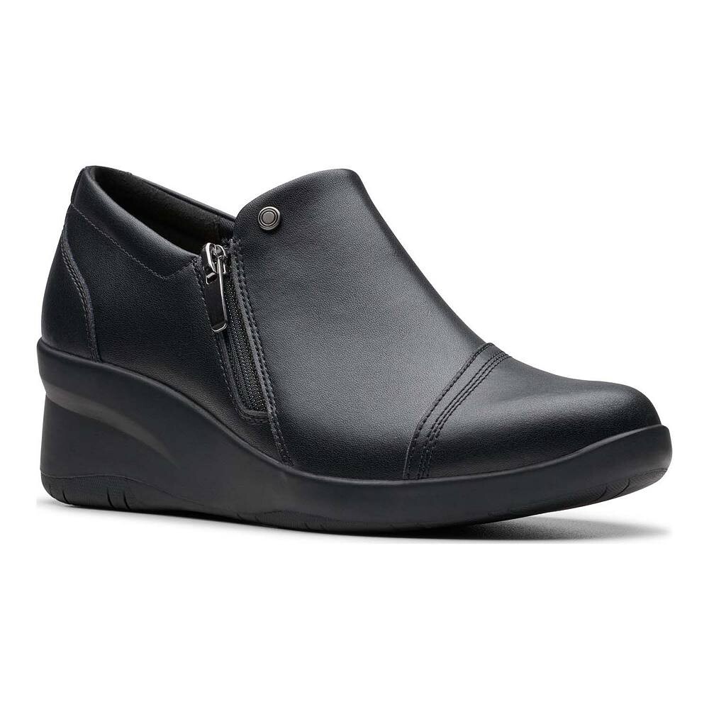 Женские туфли Clarks Sutton Zip на танкетке с молнией, черный