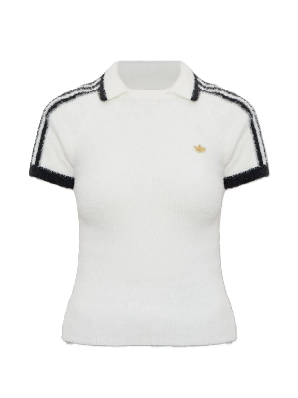 

Поло с полосатыми деталями Adidas, белый