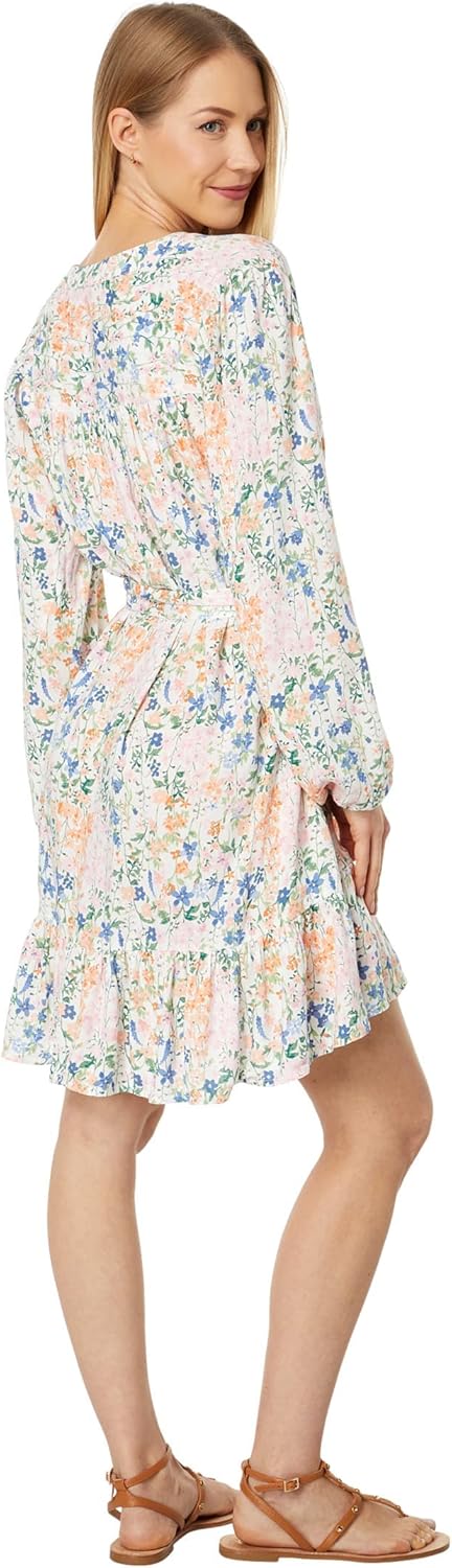 

Платье Tommy Hilfiger с длинными рукавами и цветочным принтом, завязывающееся на резинке, Seaside Garden/Ivory Multi