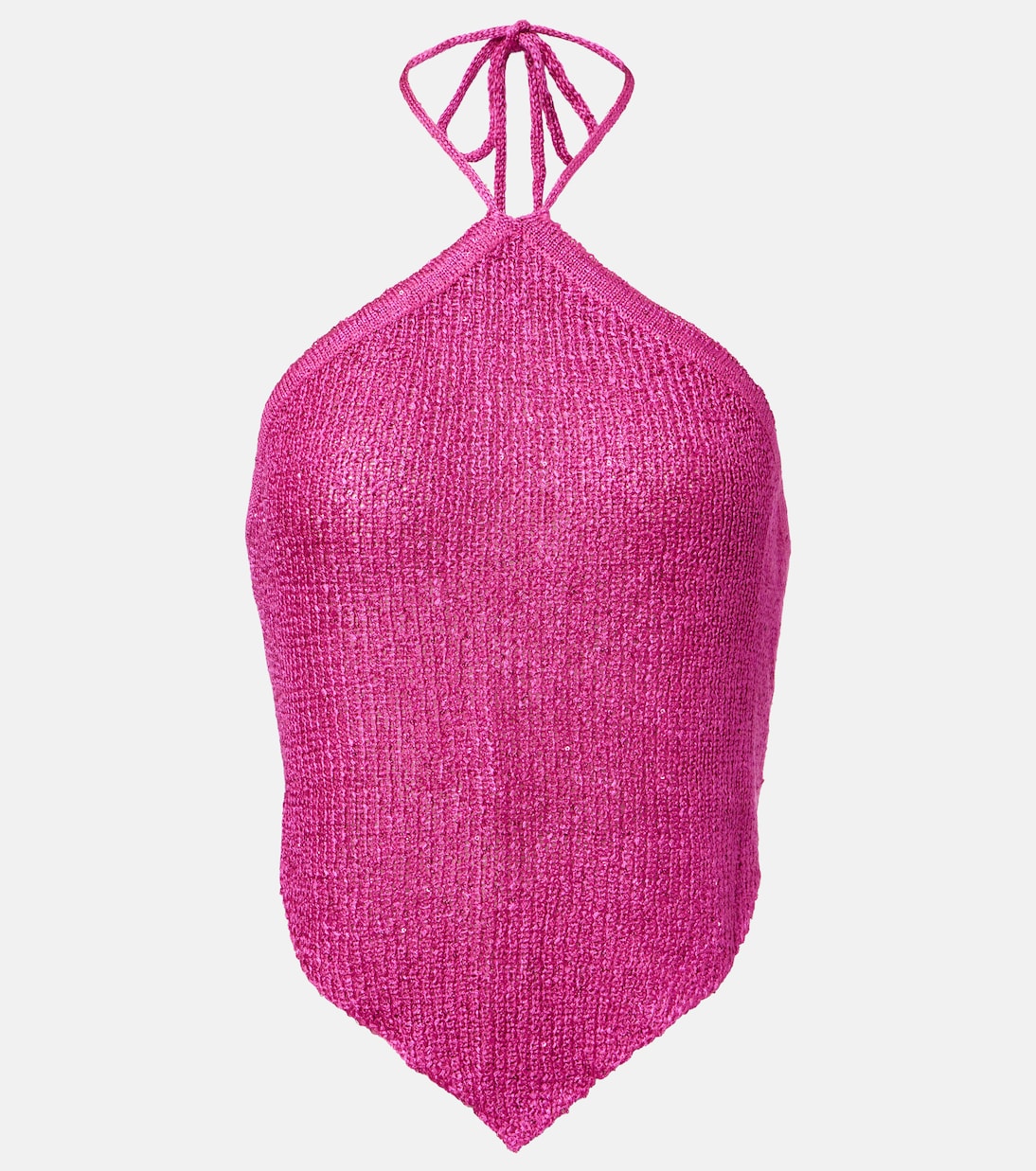 

Лиза вязаный топ-халтер с пайетками Bananhot, Fuchsia Sequin Knit