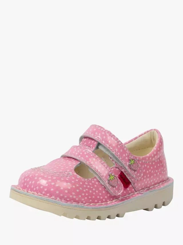Детские розовые кроссовки Strawberry Kick с Т-образным ремешком Kickers — фото 2