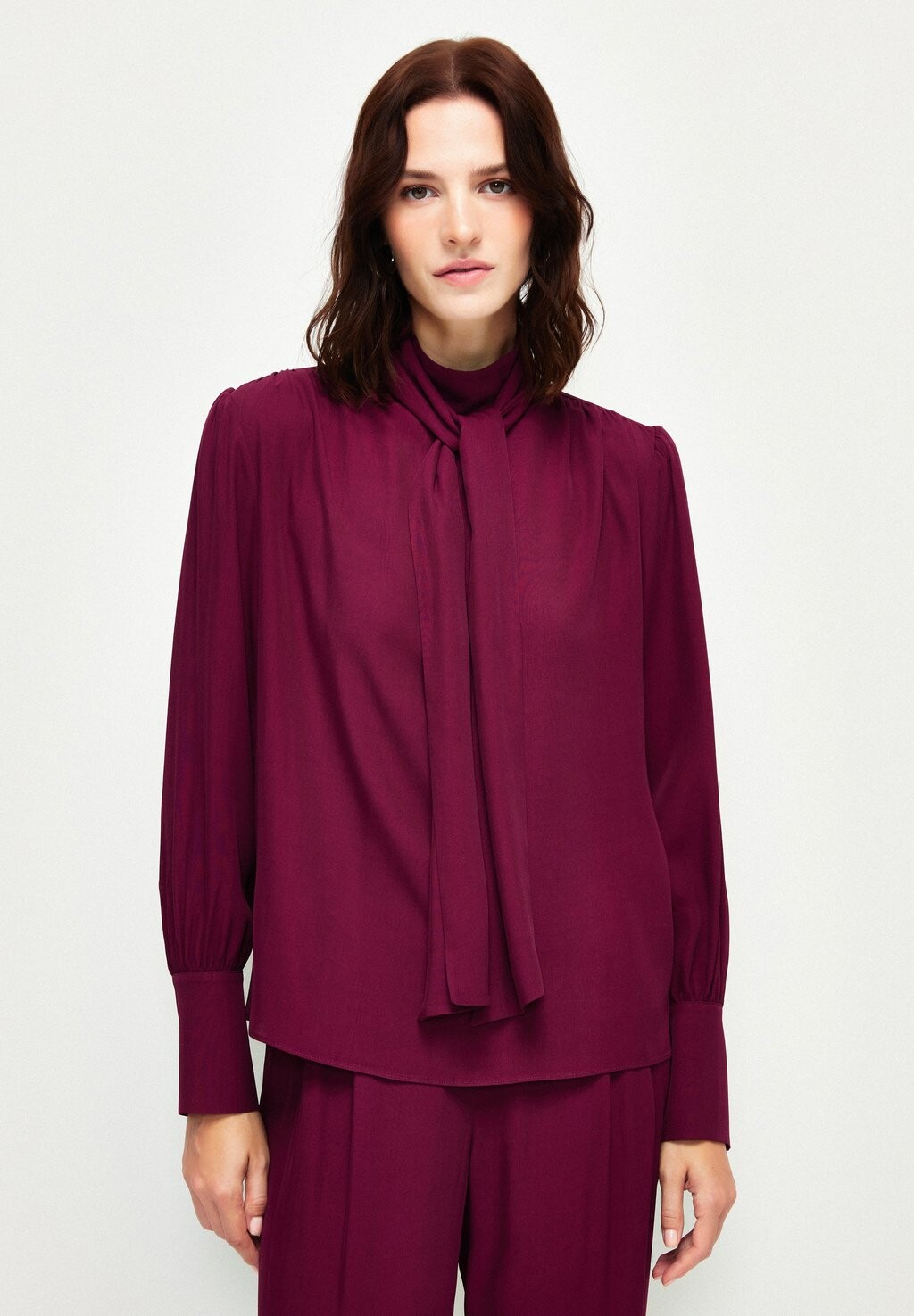 

Блузка Tie Detailed Long Sleeve adL, цвет damson