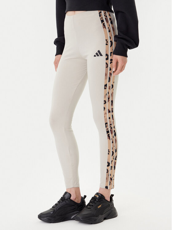 

Леггинсы slim fit Animal Print 3-Stripes JM1867 Adidas, бежевый