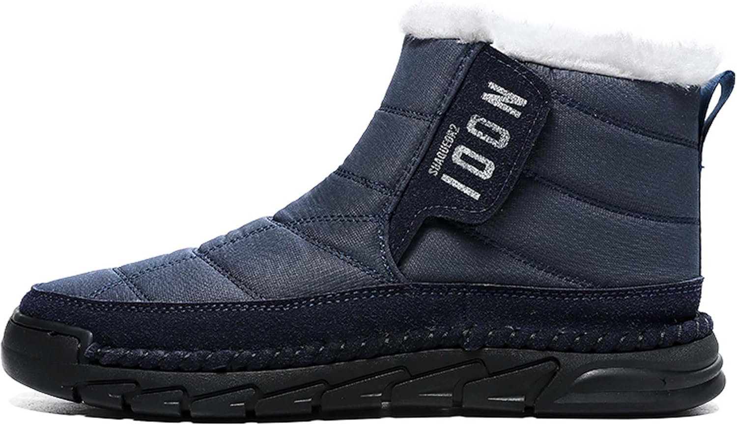 

Зимние плюшевые толстые снежные ботинки с высоким голенищем и модные хлопковые туфли Generic, синий