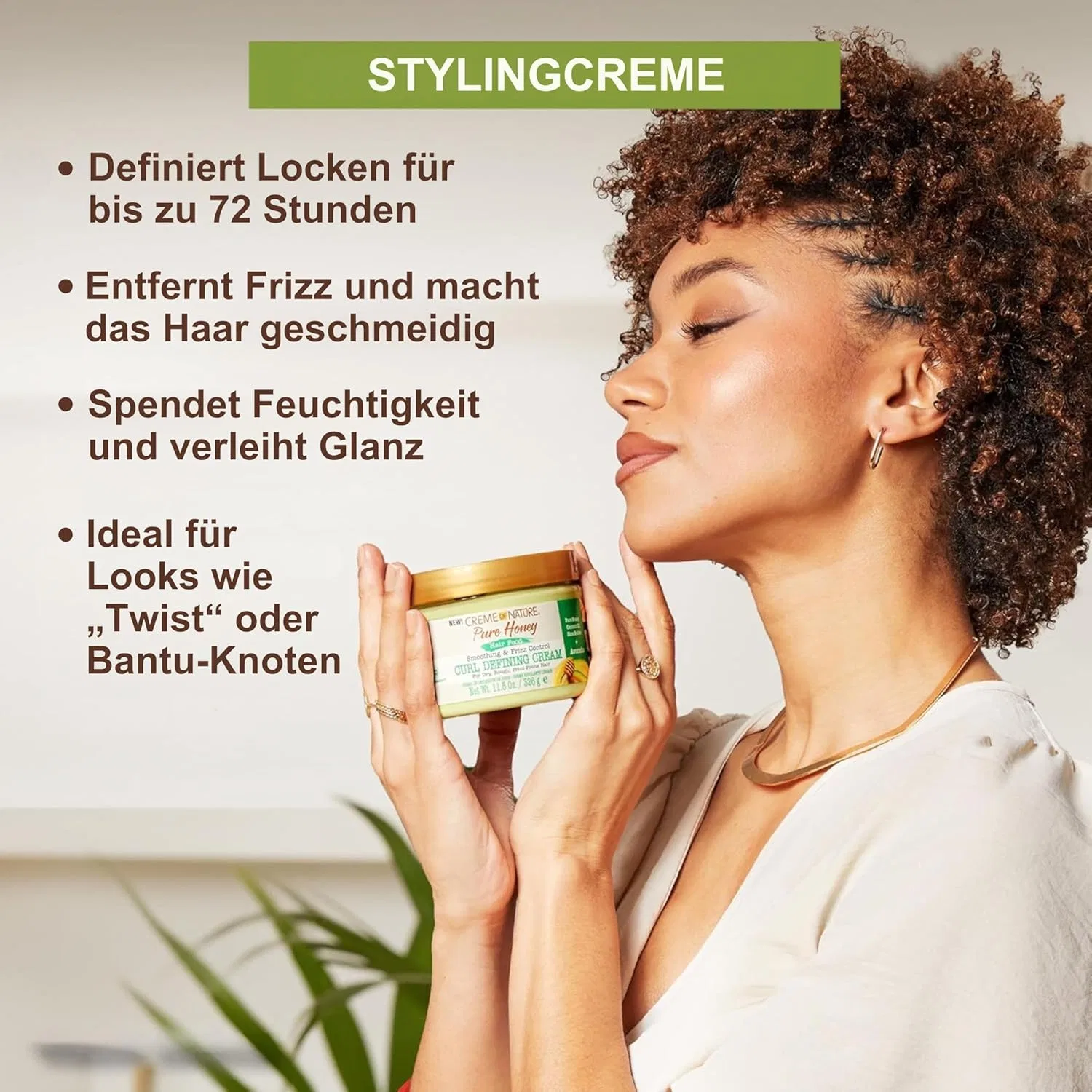 Крем для укладки кудрявых волос «Pure Honey Hair Food Avocado» от Creme of Nature, 326 мл Creme Of Nature — фото 2