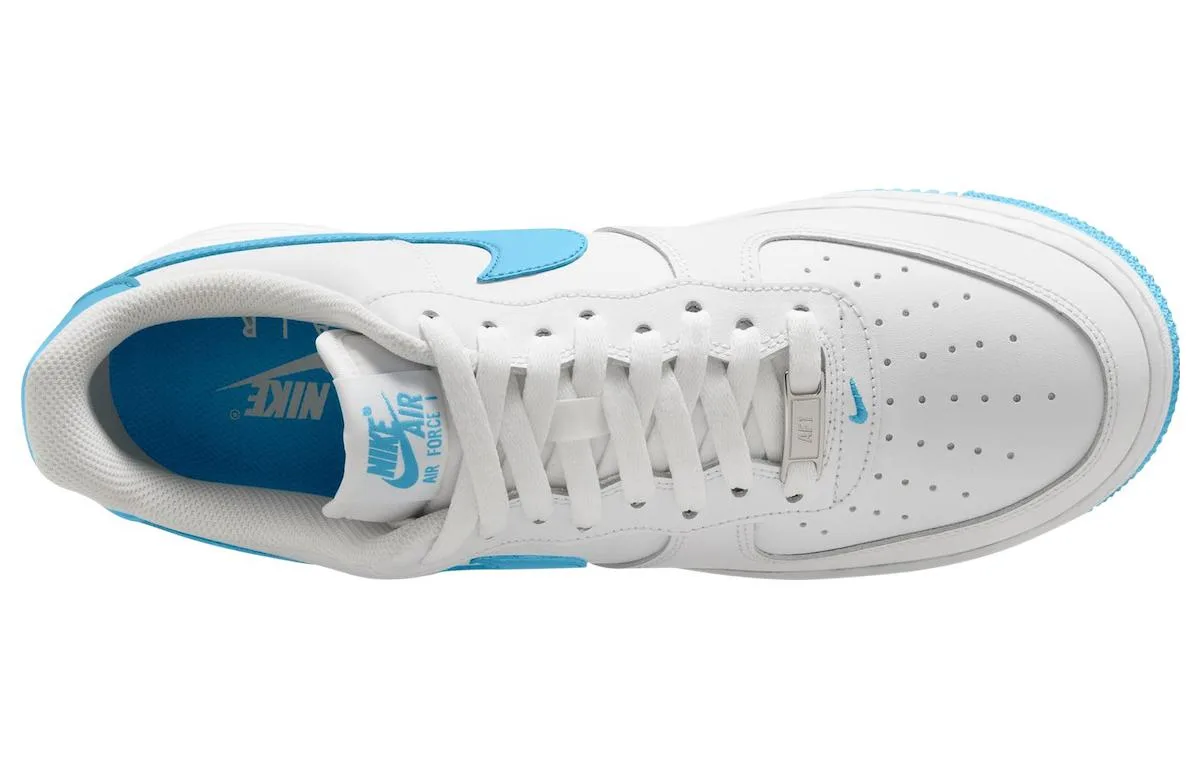 Nike Кроссовки Air Force 1 Low '07 белые с аквамариновым — фото 4