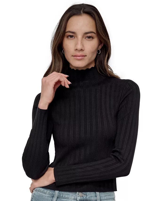 

Маленький ребристый свитер с воротником-стойкой DKNY Jeans, черный