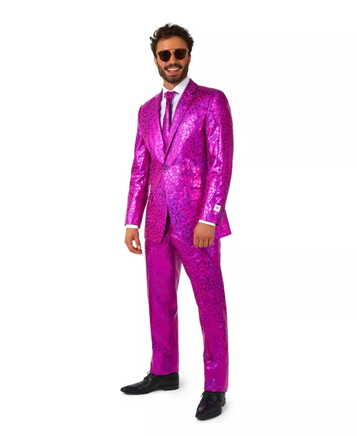 

Большой и высокий блестящий праздничный костюм - Peppy Pink OppoSuits, розовый