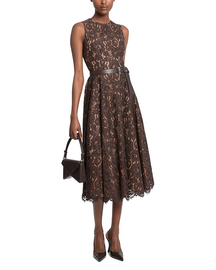 

Цветочное кружевное платье Michael Kors Collection, коричневый
