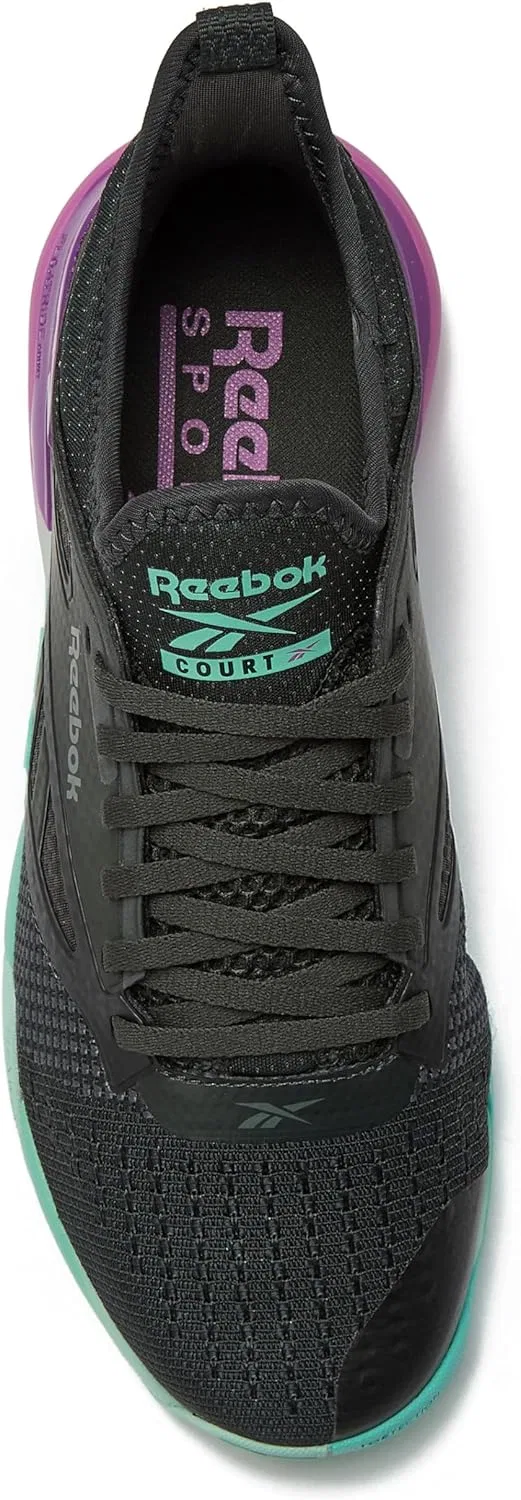 Кроссовки мужские для кортовых видов спорта Reebok Nano Court, Grey 6/Purple Rave/Ai Aqua — фото 4