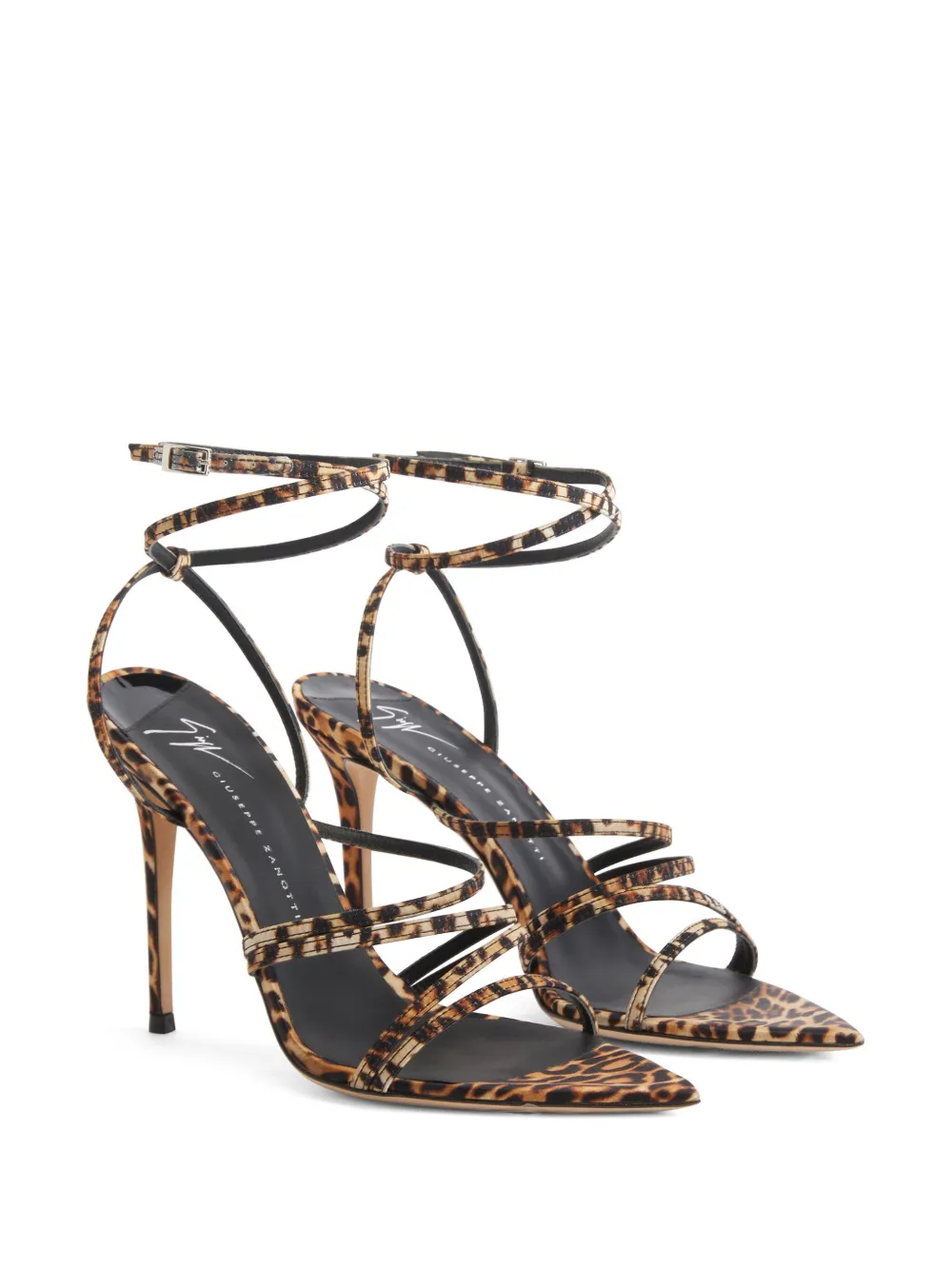 Босоножки Intriigo Claire 90 с анималистичным принтом Giuseppe Zanotti, коричневый — фото 2