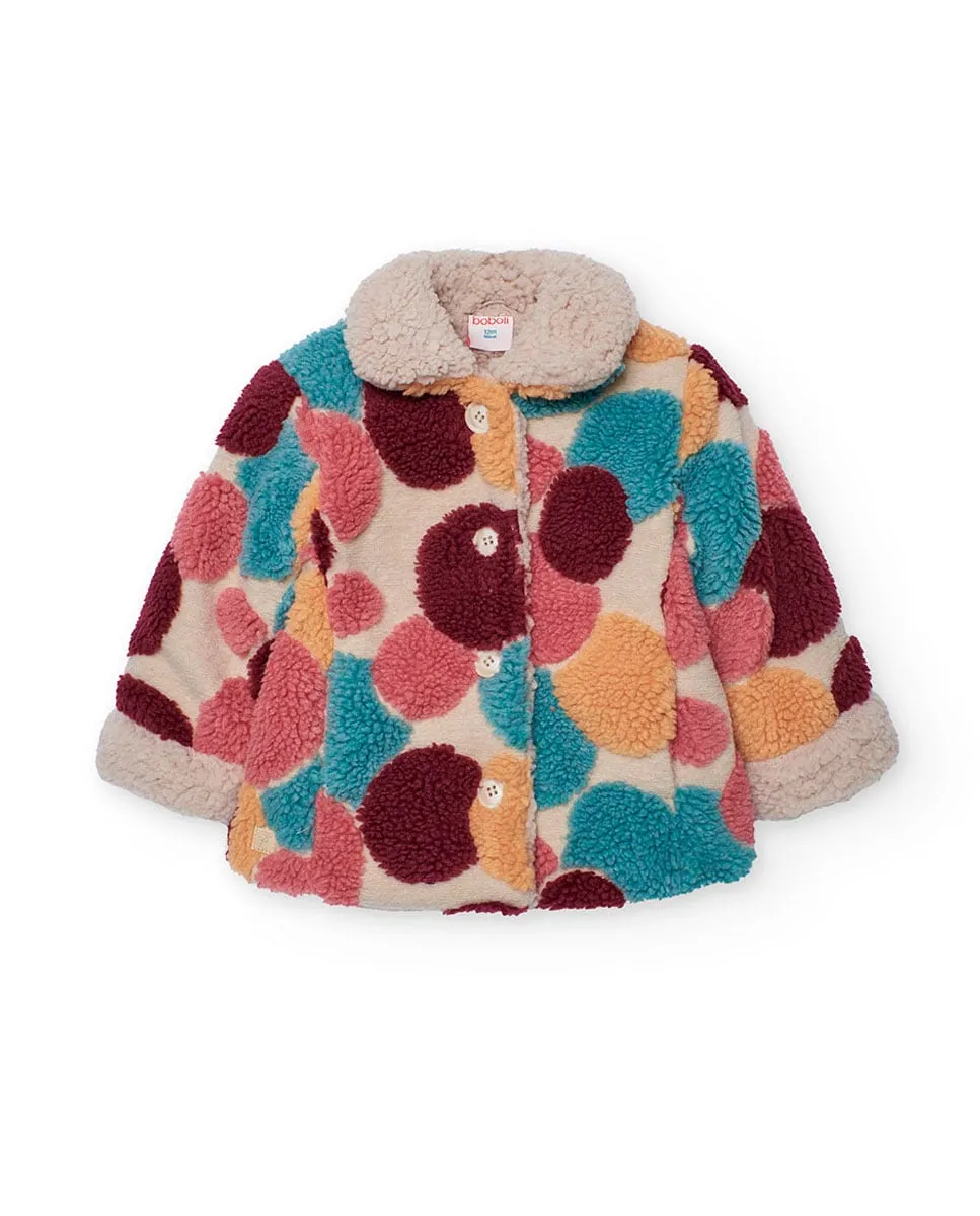 

Детское меховое пальто с принтом и пуговицами Boboli, многоцветный