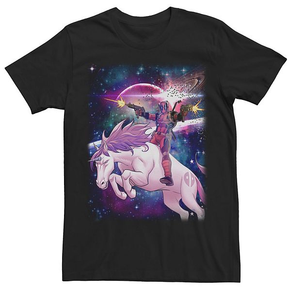 

Футболка Marvel Deadpool in Space Unicorn Saddles Ablaze Big & Tall Licensed Character