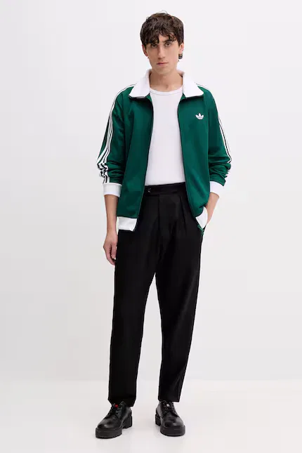 Олимпийка мужская на молнии Adidas Originals, зеленый — фото 2