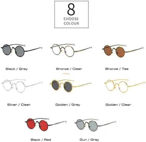 

Ретро металлические круглые панк-солнцезащитные очки 2027 года для женщин, с прозрачными линзами, оправа для мужчин, солнцезащитные очки UV400 MTZJH, Black Gray