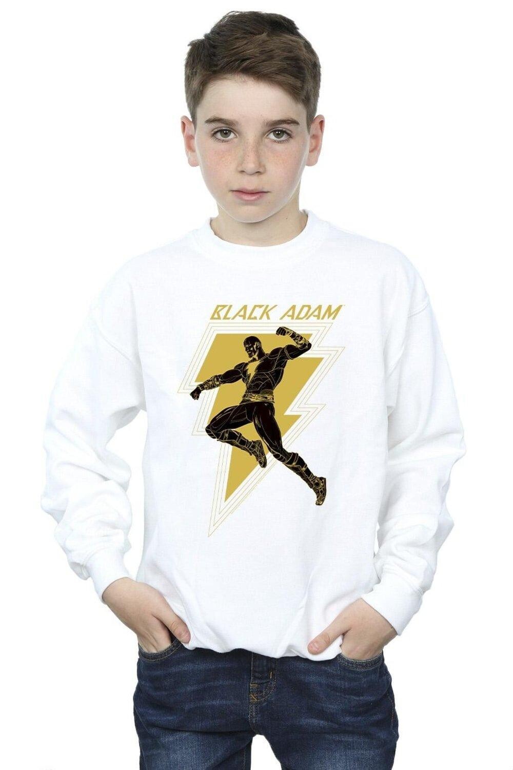 

Черный - Толстовка на груди Adam Golden Bolt DC Comics, белый