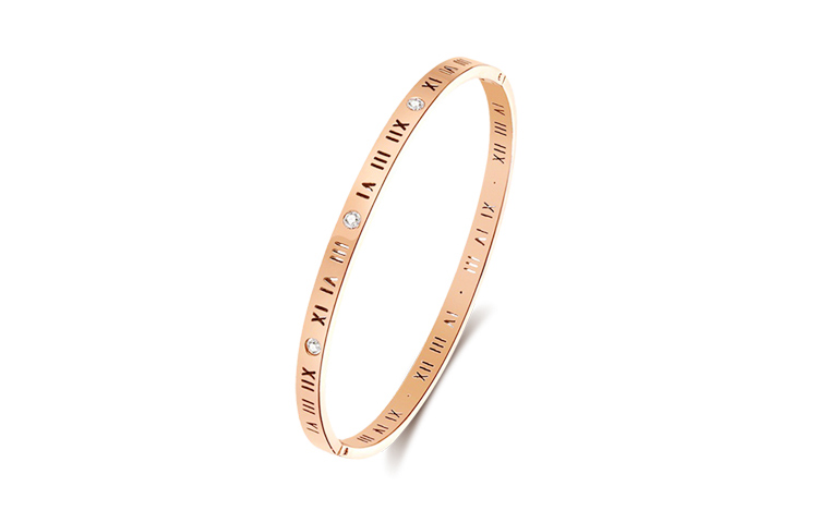 

Титановый стальной браслет для женщин TRUE ME, Roman Numeral Bangle
